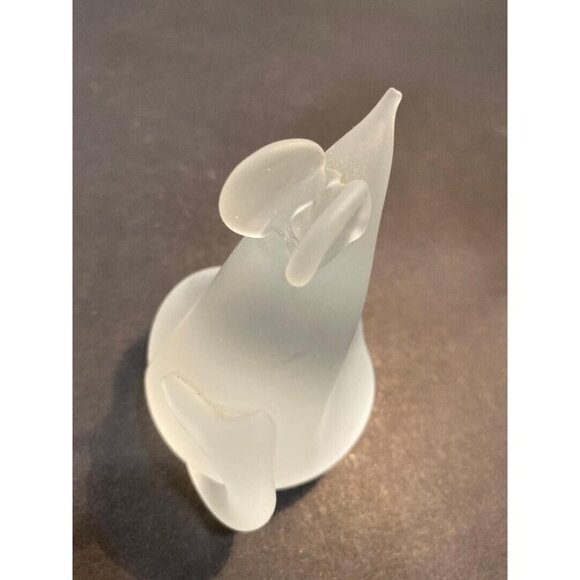 Mouse Paperweight Figurine Satin Frosted Art Glass Modernist - Picture 6 of 11